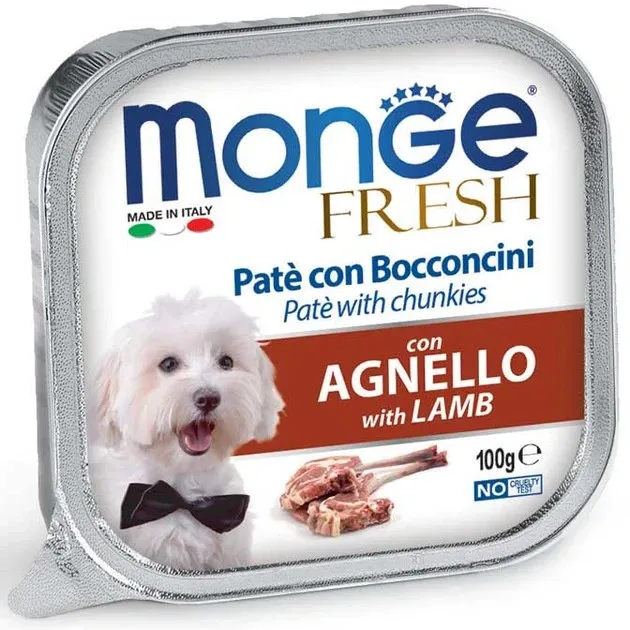 Влажный корм для взрослых собак Monge Fresh Dog Adult Lamb с ягненком 100 г