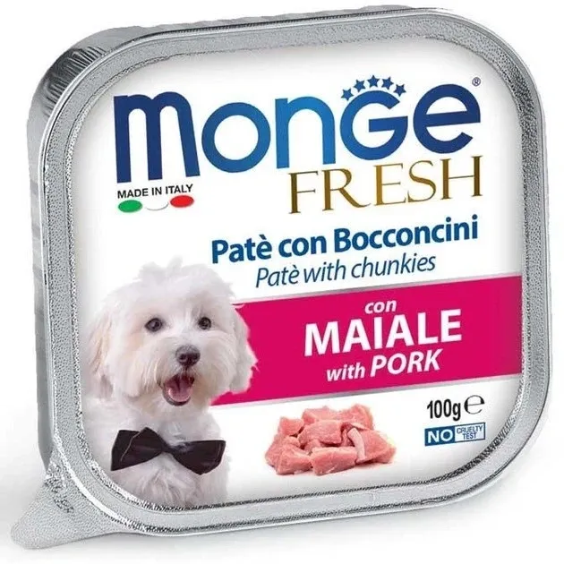 Влажный корм для взрослых собак Monge Fresh Dog Adult Pork со свининой 100 г