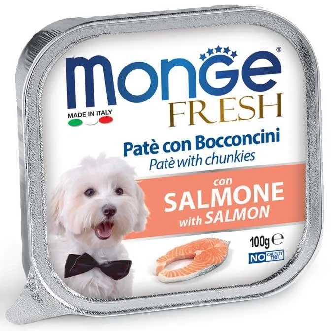 Влажный корм для взрослых собак Monge Fresh Dog Adult Salmon с лососем 100 г