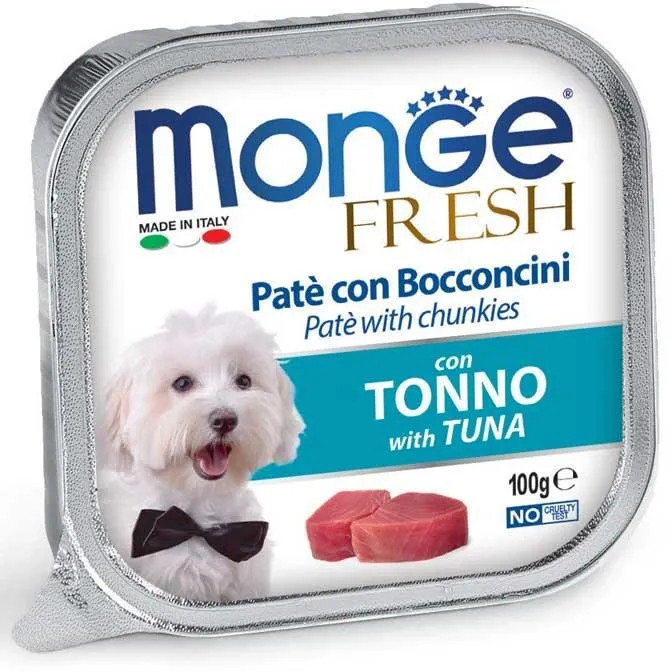 Влажный корм для взрослых собак Monge Fresh Dog Adult Tuna с тунцом 100 г