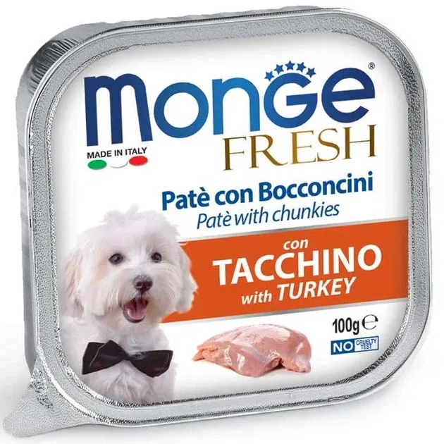 Влажный корм для взрослых собак Monge Fresh Dog Adult Turkey с индейкой 100 г