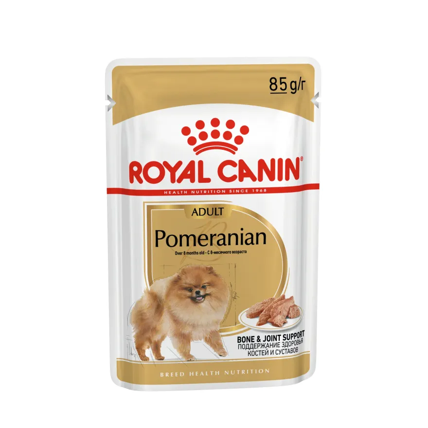 Влажный корм для взрослых собак породы померанский шпиц Royal Canin Pomeranian Adult паштет 85 г