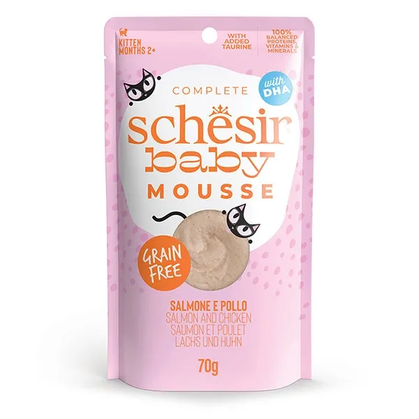 Влажный корм для котят Schesir Baby Mousse Salmon Chicken Мусс с лососем и курицей 70 г