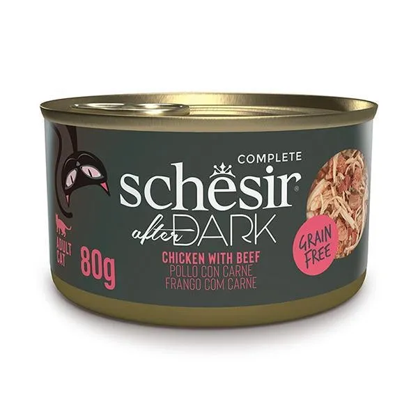 Влажный корм для кошек Schesir After Dark Курица с говядиной в бульоне 80 г
