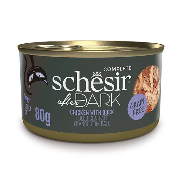Влажный корм для кошек Schesir After Dark Chicken Duck Курица с уткой в бульоне 80 г