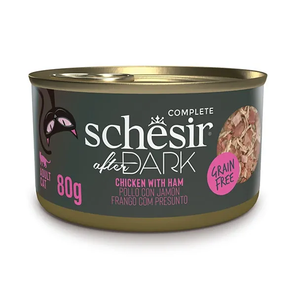 Влажный корм для кошек Schesir After Dark Chicken Ham Курица с ветчиной в бульоне 80 г