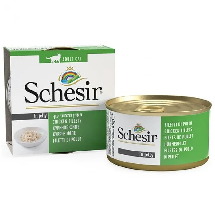Влажный корм для кошек Schesir Chicken Куриное филе в желе 85 г