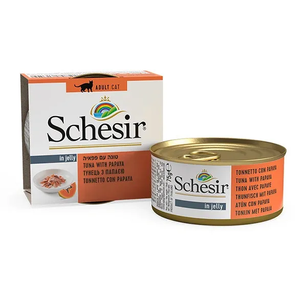 Влажный корм для кошек Schesir Tuna Papaya Тунец с папайей в желе 75 г