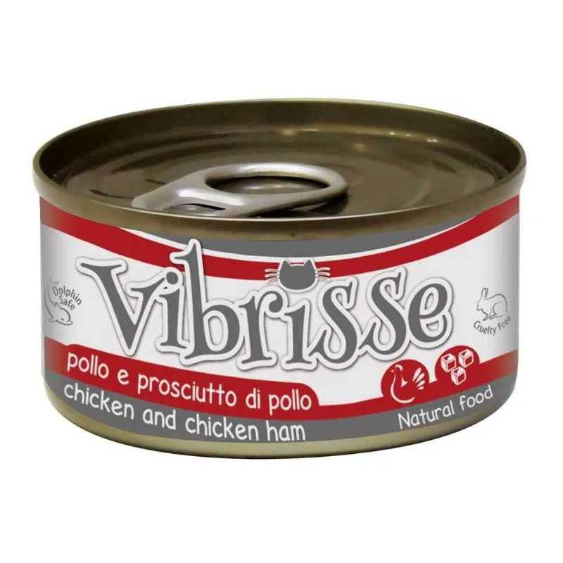 Влажный корм для кошек Vibrisse Chicken & Chicken Ham Курица и куриная ветчина в бульоне 70 г
