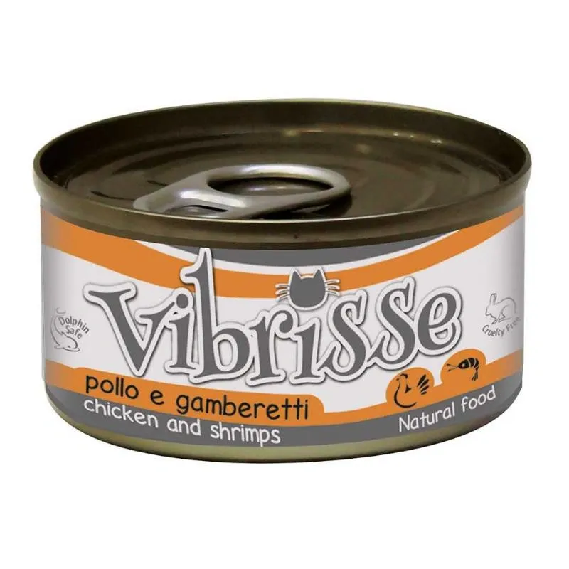 Влажный корм для кошек Vibrisse Chicken & Shrimp Курица и креветки в бульоне 70 г