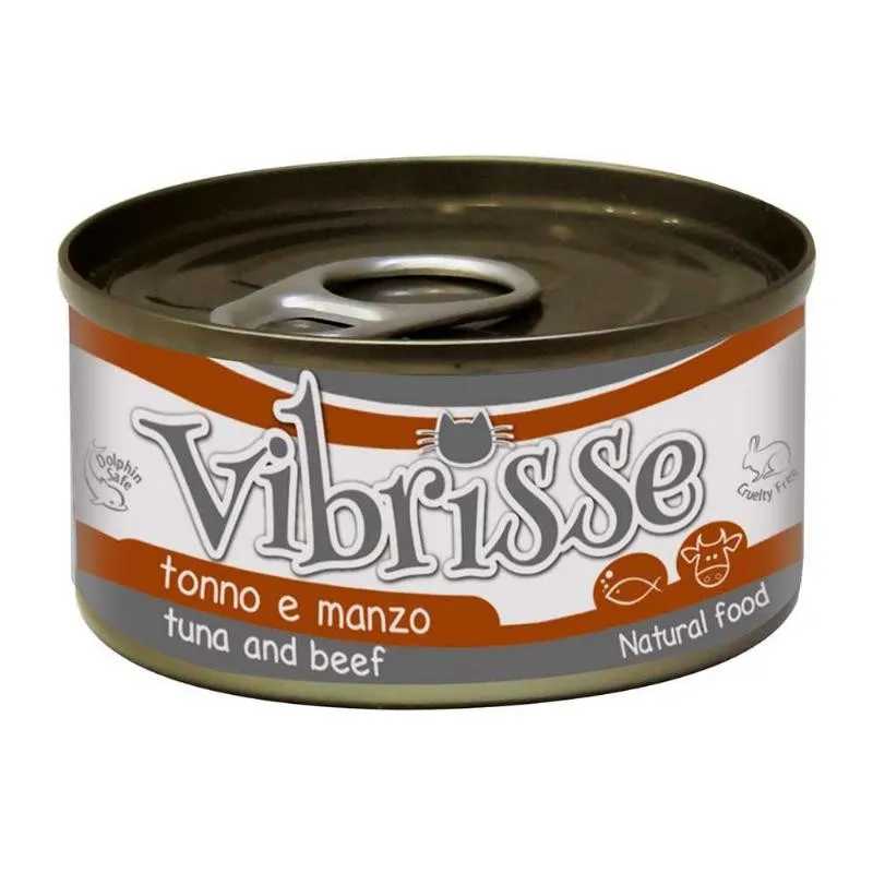 Влажный корм для кошек Vibrisse Tuna & Beef Тунец и говядина в бульоне 70 г