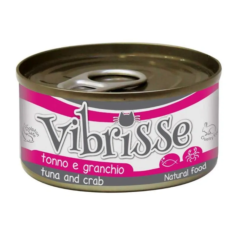 Влажный корм для кошек Vibrisse Tuna & Crab Тунец и краб в бульоне 70 г