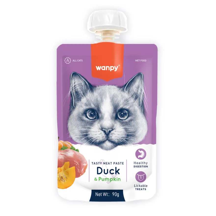 Влажный корм для кошек Wanpy Duck&Pumkin Крем-суп с уткой и тыквой 90 г