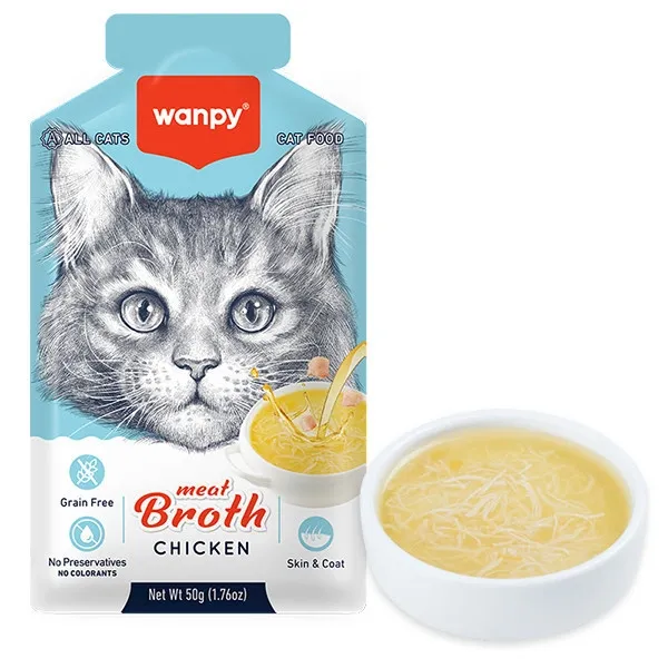Влажный корм для кошек Wanpy Meat Broths Chicken Суп с курицей 50 г