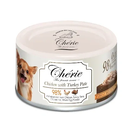 Влажный корм для собак Cherie Dog паштет с курицей и индейкой 80 г